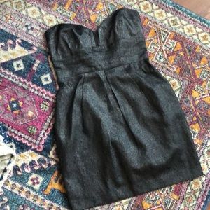 Blue strapless dress